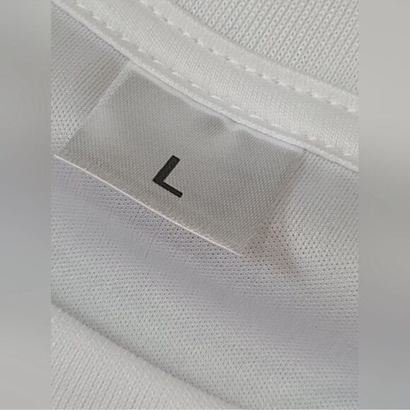 EUC White Short Sleeve Bright Blue Yellow Dreamcatcher Top Shirt a Size Large - Picture 3 of 5